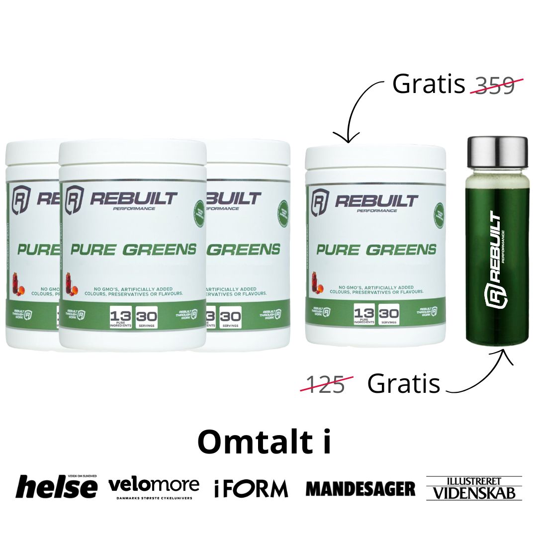Køb 3 få 4 greens + gratis shaker