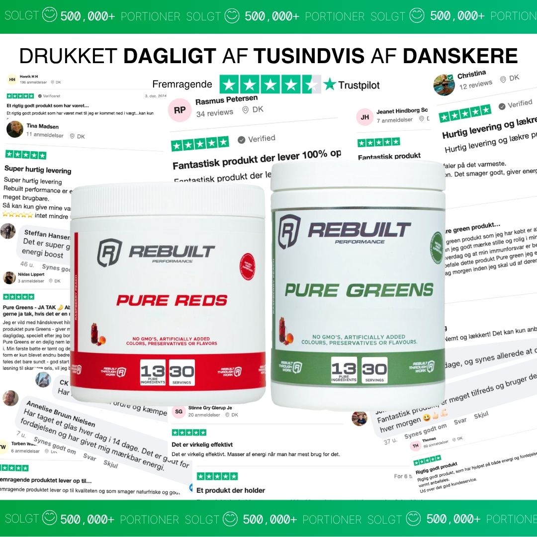 2 Pure Greens + 2 Pure Reds + Gratis shaker